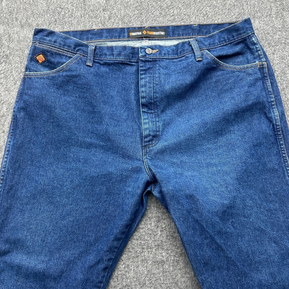 Wrangler FR Mens Blue Jeans Original Cowboy‎ Cut 42X30 #13MWZ - Picture 4 of 13